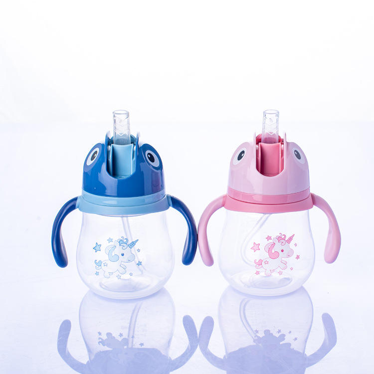Teri Beri BPA Free Kids 210ML Drinking Tritan Water Bottle Plastic Sippy Baby Training Children Cups with Handle (ANY ONE, Multicolor)